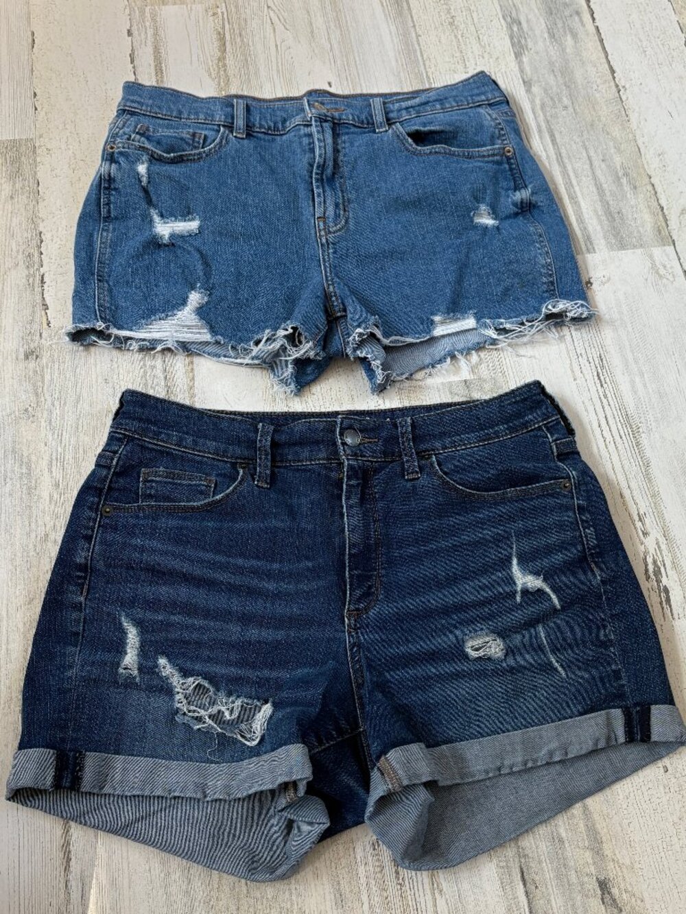 Bundle Women's Size 8 Denim Destructed Shorts | Universal Thread & Old Navy